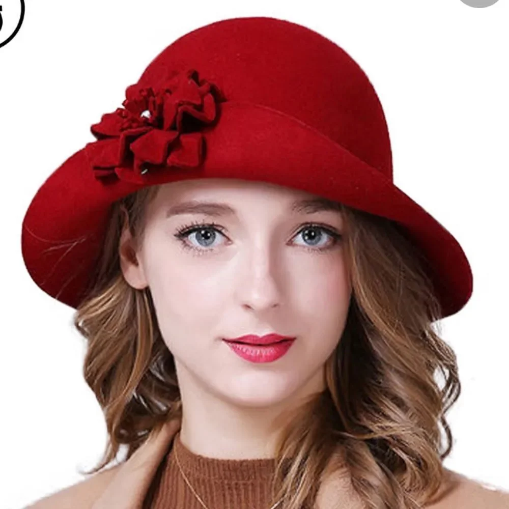Betmar Retro Vintage 1920s Wool Vibrant Red Ladies Bow Feather & Pin Hat - Picture 15 of 16